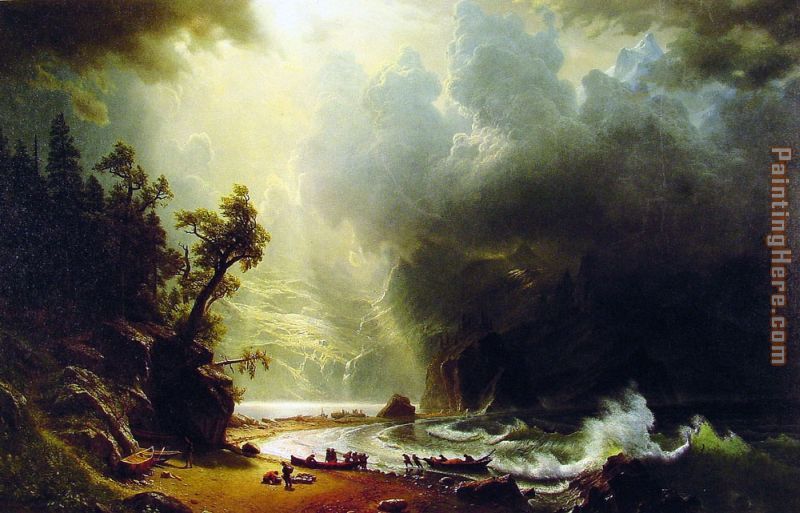 Puget Sound on the Pacific Coast painting - Albert Bierstadt Puget Sound on the Pacific Coast art painting